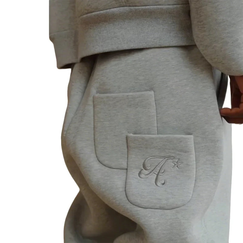 Y2K Casual Loose Jogger Pants Star Letter Pattern Square Pocket Embroidery Elastic Waist Sweatpants Men Women Comfort Streetwear