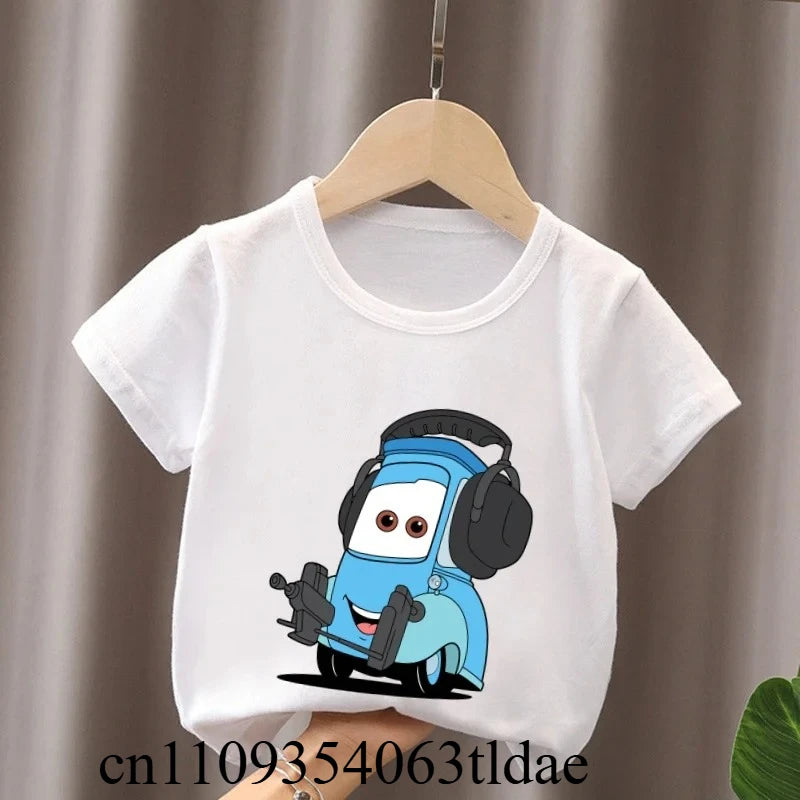 Hot Sale Car Pixar Lightning McQueen Print Cute Kids T-Shirts Girls Clothes Baby Boys Short Sleeve T Shirt Summer Children Tops