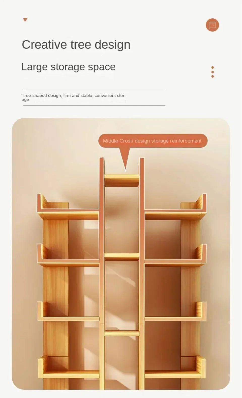 Multi-Level Bookshelf Floor Standing Storage Racks Office Display High Load-bearing Space Saving Stable and Durable Bookshelf