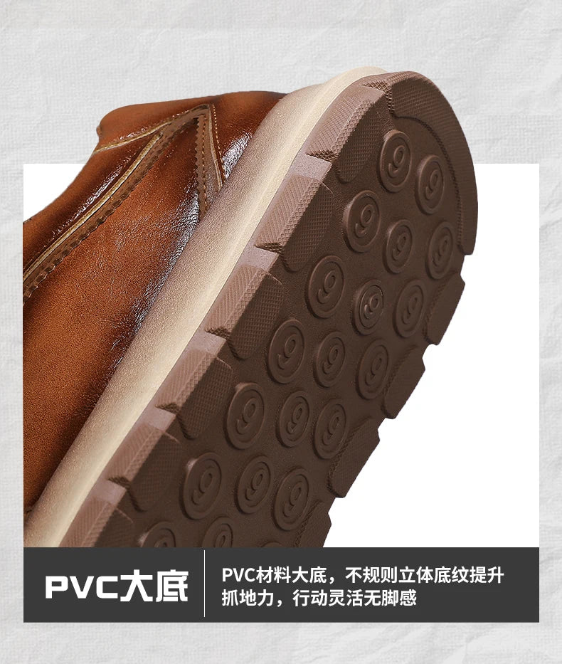 Classic Leather Casual Sneakers Men Comfortable Men's Spring Autumn Sneakers Platform Shoes Lace Up Brown Black Footwear 2025