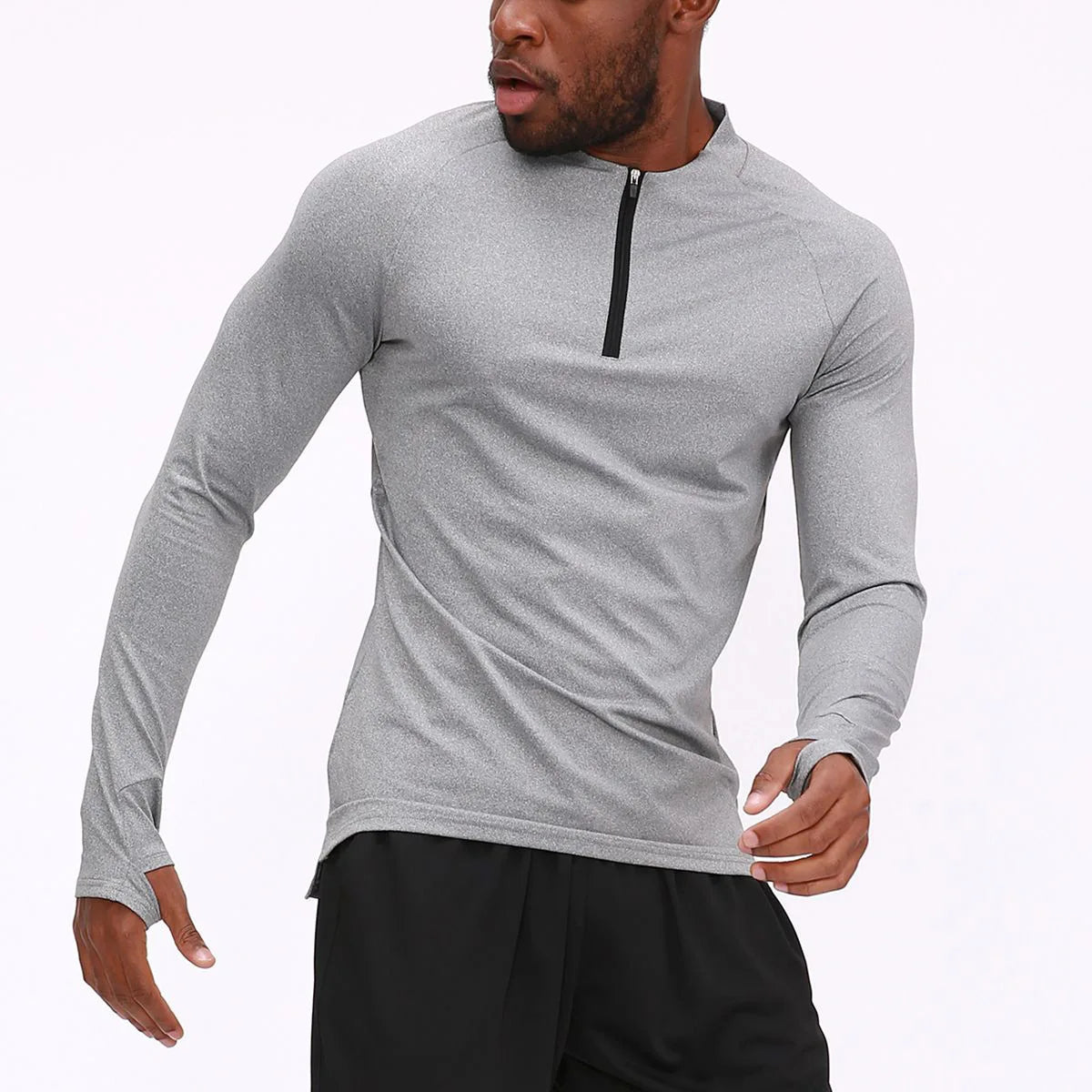 Men's Long Sleeve Fitness T-Shirt Quick Dry Breathable Sportswear Outdoor Running Basketball Elastic Sports Slim Tops Clothes