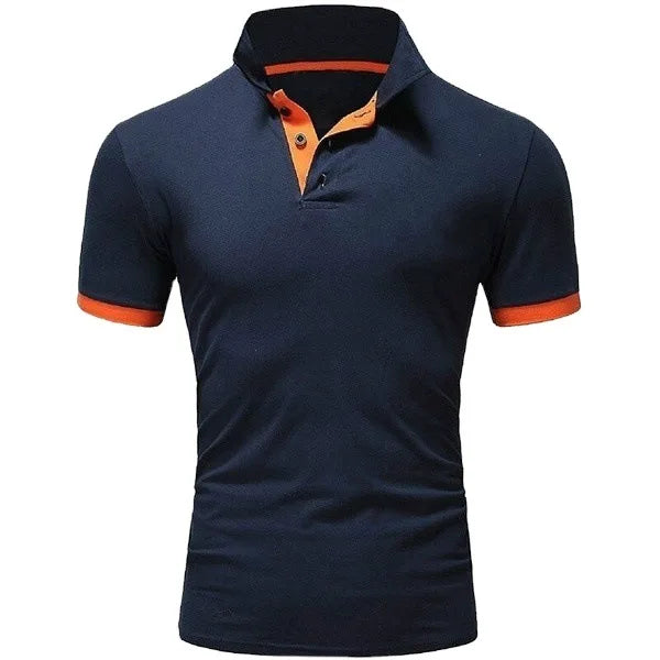 Men's Solid Color Short Sleeve T-Shirt Collar Polo Comfortable Breathable Fashion Basic Fit for Spring/Summer