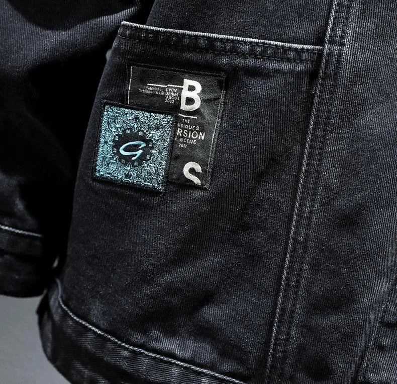 2024 Spring and Autumn New Fashion Solid Color Cotton Large Size Denim Jacket Men's Casual Relaxed Comfortable Breathable Jacket