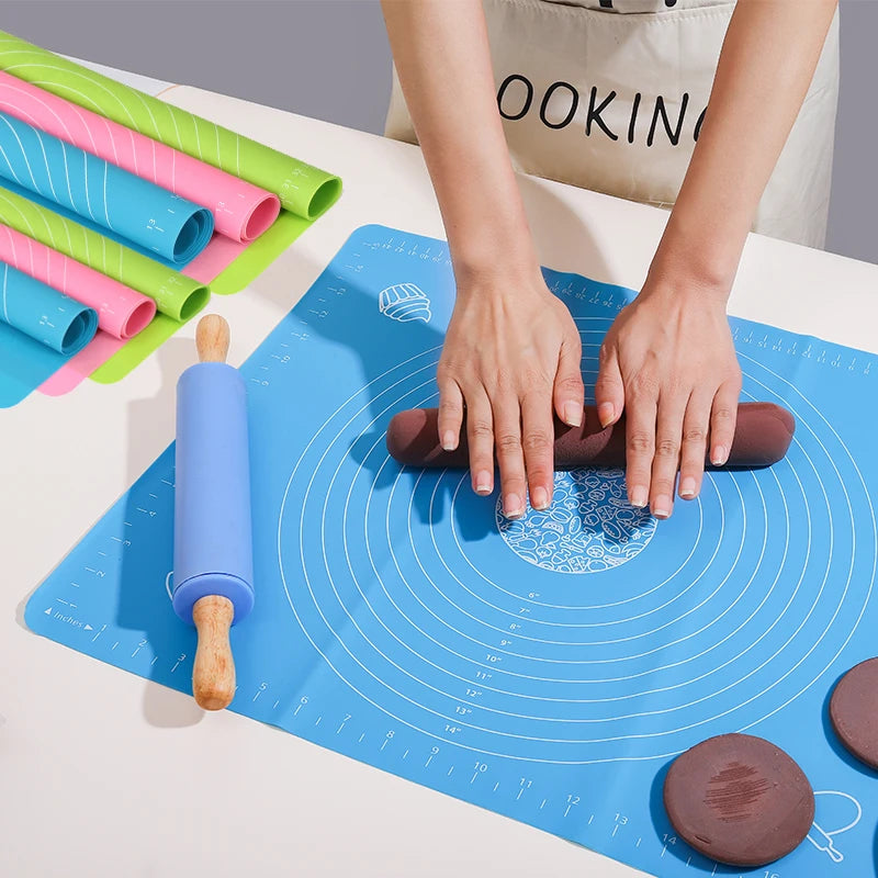 FAIS DU Reusable Non-Stick Silicone Baking Mat for Pastry Rolling with Measurements, Liner Heat Resistant Table Placemat Pad