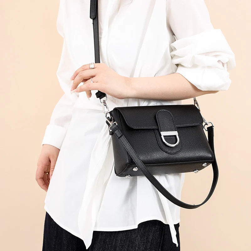 Luxury Brand Genuine Leather Handbag Women Fashion High Quality Solid color Cow Leather Shoulder Crossbody Bag Female Tote Bags