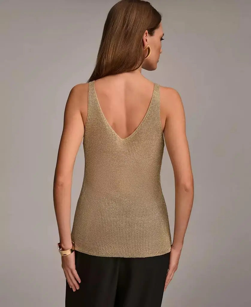 Donna Karan Women's Metallic-Knit Tank Top | Donna Karan New York