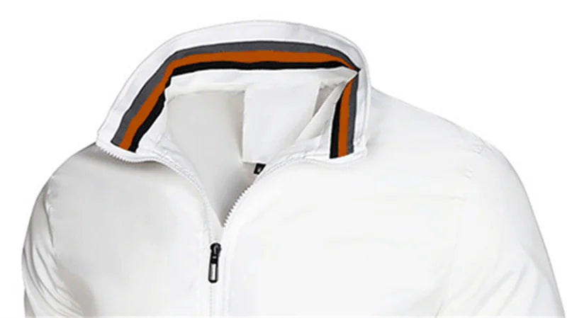 Men's casual sports spring and fall zipper baseball side seam pocket casual jackets without hooded daily