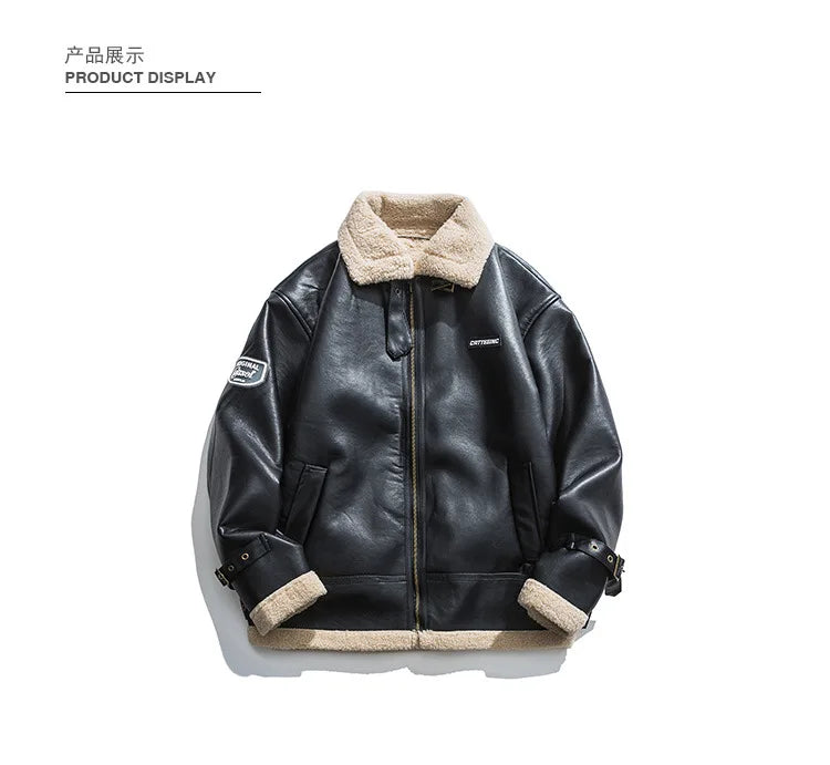 Jackets Man Winter Leather Warm Coats Motorcycle Leather Jacket Velvet Thickened Coat High Brand Street Wear Clothing Men New