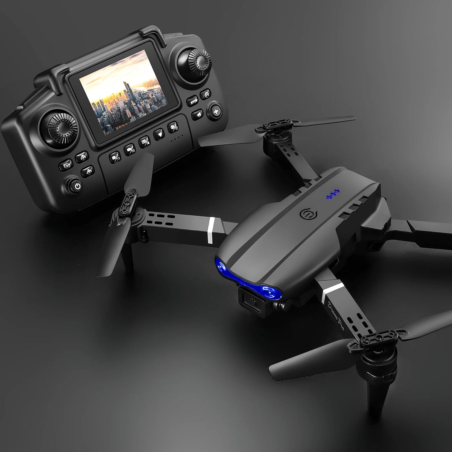 Newest E88 E99D Screen-controlled Lighting Mini Drone 4K 2 Camera Optical Flow Remote Control Aircraft Mavic Air 2