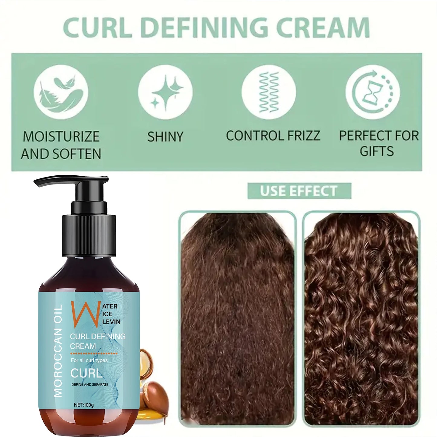Curl Defining Cream For Curly Hair 1+1 Pack 100g With Biotin Collagen Keratin Vitamin C Moisturizing Frizz Control Styling Cheap