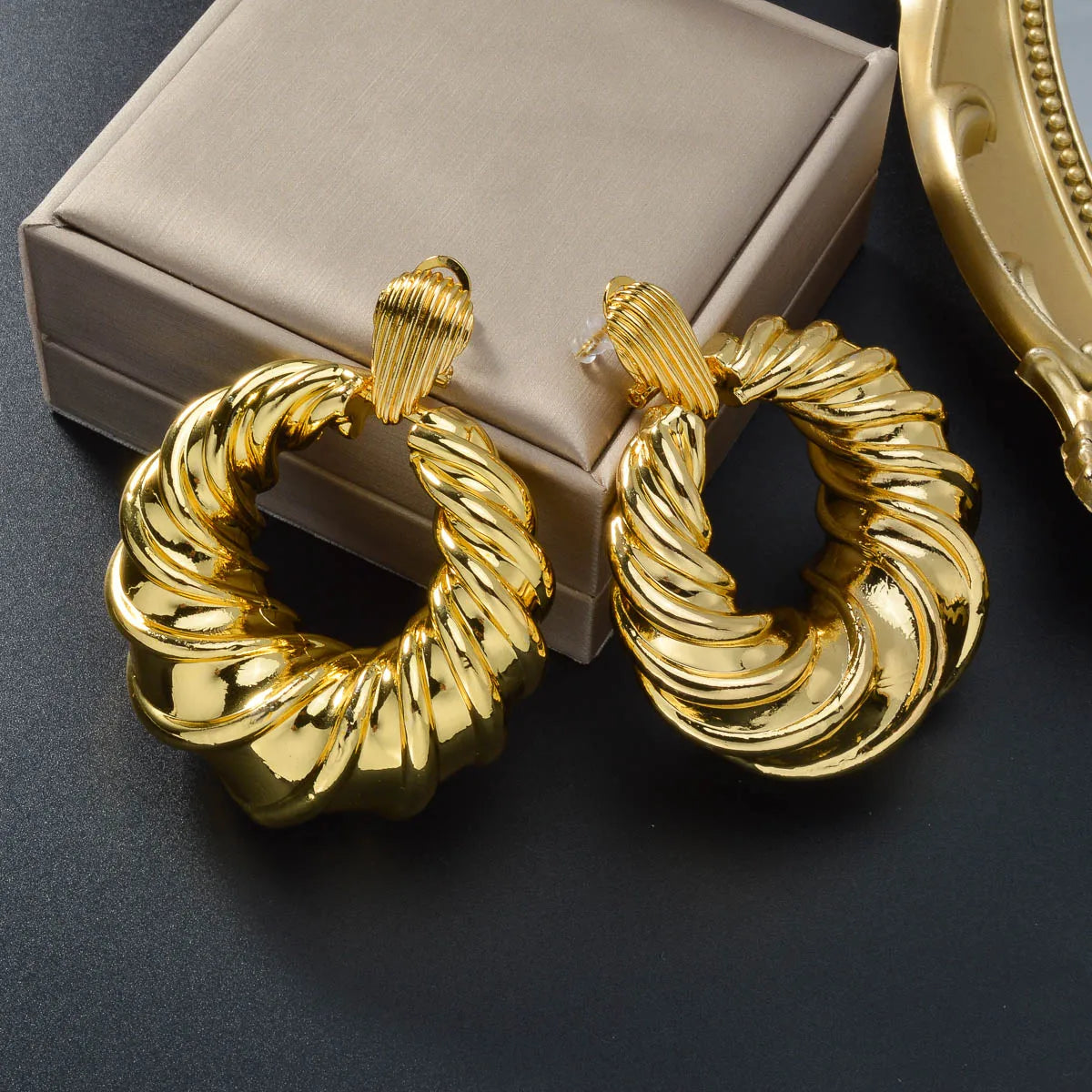 2pcs Men's Women's Jewelry Set Geometric Spiral Pattern Collar Pendant Earrings Hip Hop Punk Party Banquet Accessories Gifts