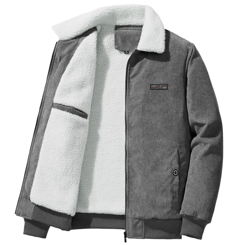 Jacket Mens autumn Winter New mens jacket collar Solid color Corduroy Jackets men business casual coat Men's coats M-4XL 5XL2202