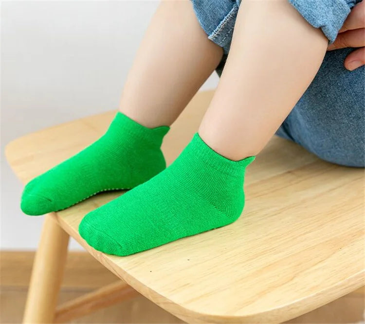 6Pairs/Lot 0-7Years Kids Girls Boys Floor Socks Striped Sport Children's Anti-slip Boat Socks For Boys Spring Autumn New
