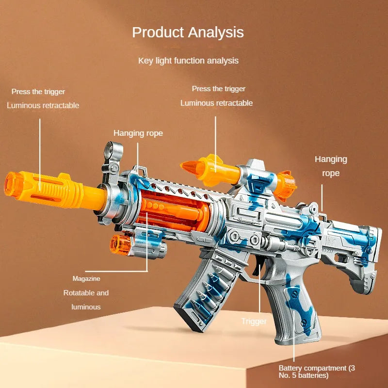Children Electric Toy Gun Realistic Machine Submachine Gun Model Like Real Guns with Sound Light Effects Non-firing Kids Gifts