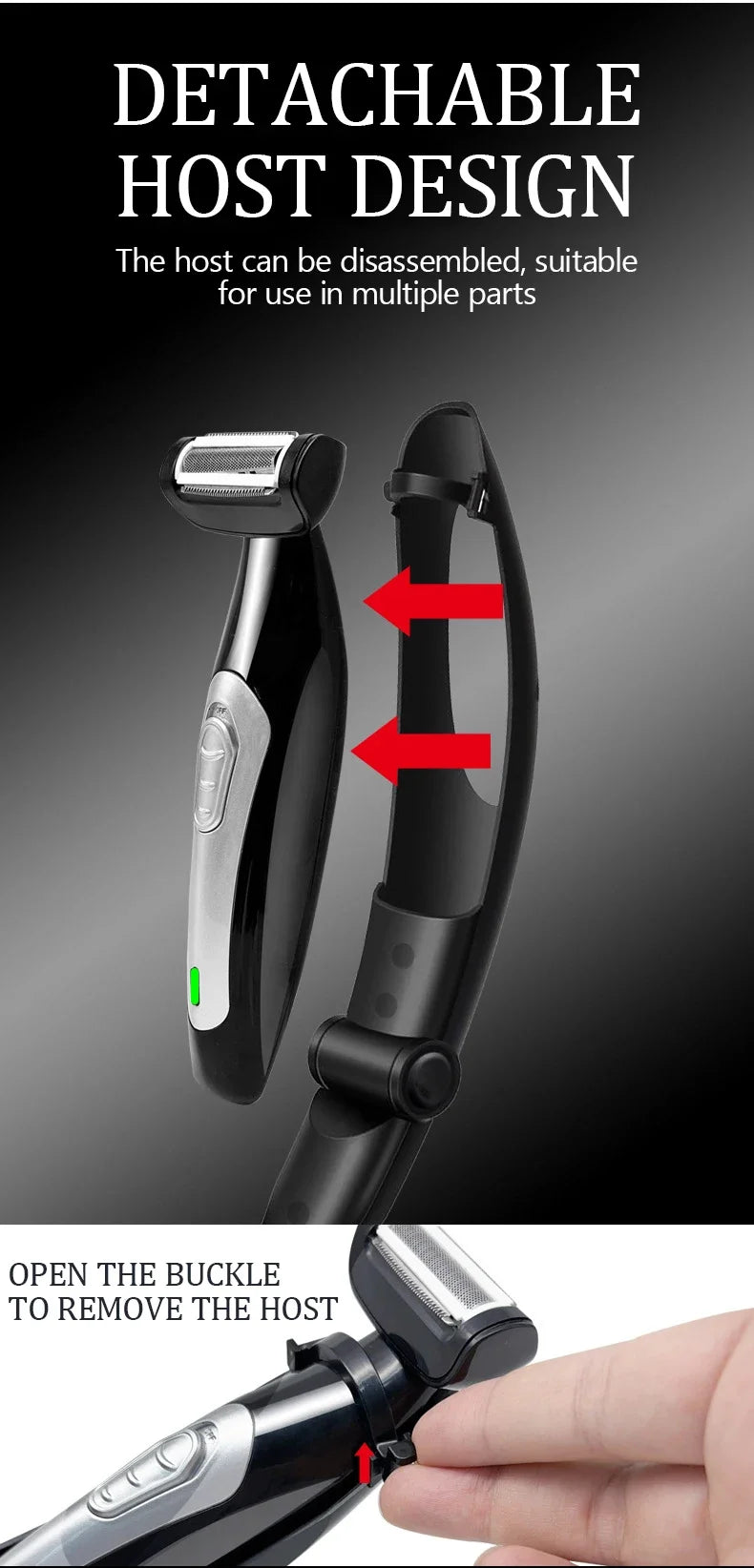 Back Shavers for Men Body Groomers Painless Hair Remover for Men Epilator Shaver Back Face Long Handle Portable Shaver Body Care