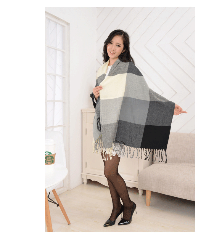 Winter Female Lattice Imitation Cashmere Scarf Autumn And Winter Thick Fashion Warm Wild Scarf Shawl