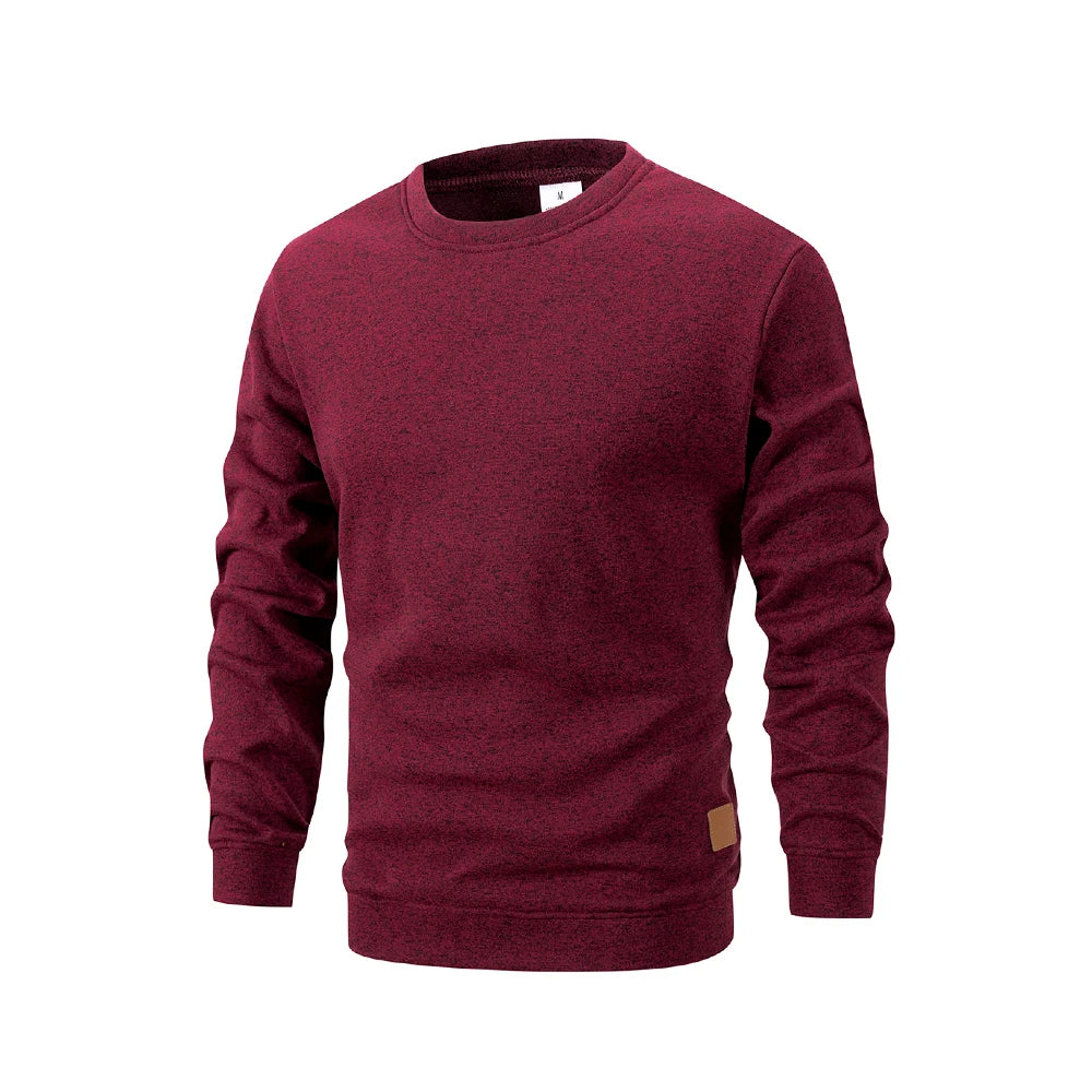 Men's  Autumn Long Sleeve Knit Pullover Solid Color Crewneck Warm Sweater Men Casual Loose Sweatshirt Street Sportswear