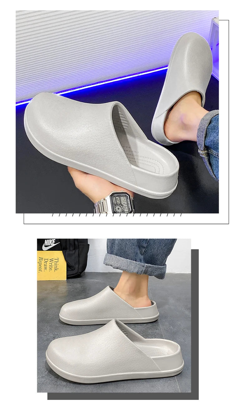 Men's Slippers Couples Garden Clog Women Water Proof Chef Casual Shoe Comfortable Outdoor Sandal for Pet Workers
