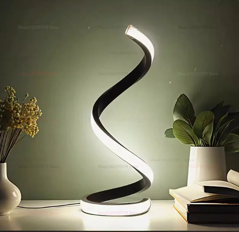 2025 Modern LED Bedside Lamp Deformable Spiral Table Night Light for Bedroom Office Living Room Decor Adjustable Night Lamp