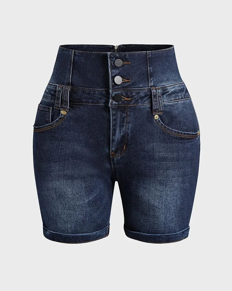Y2K Clothing Women's Pants 2025 Spring Summer New Fashion Casual Versatile High Waist Pocket Design Denim Shorts Pantalon Femme