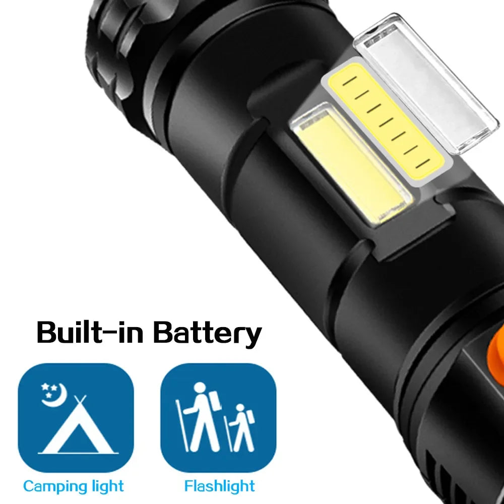 1PC Multi-function Solar LED Flashlight Outdoor Long Range Torch Emergency Power Bank LED Solar Flashlight olight torch