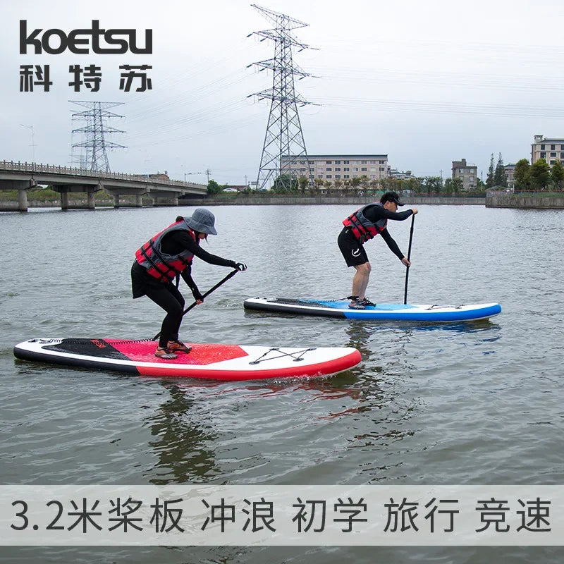 320 Red and Black Paddle Board, Standing Surf Board, Rowing Board, White Water , Outdoor Soft