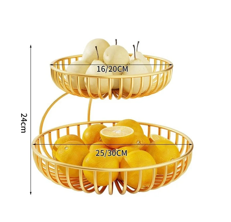 Multi-Layer Solid Wood Fruit Bowl Large Capacity Tabletop Snack Tray Organizer For Living Room Coffee Table Kitchen Decor