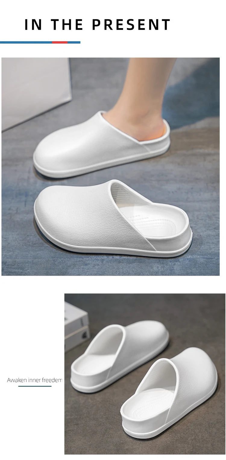 Men's Slippers Couples Garden Clog Women Water Proof Chef Casual Shoe Comfortable Outdoor Sandal for Pet Workers