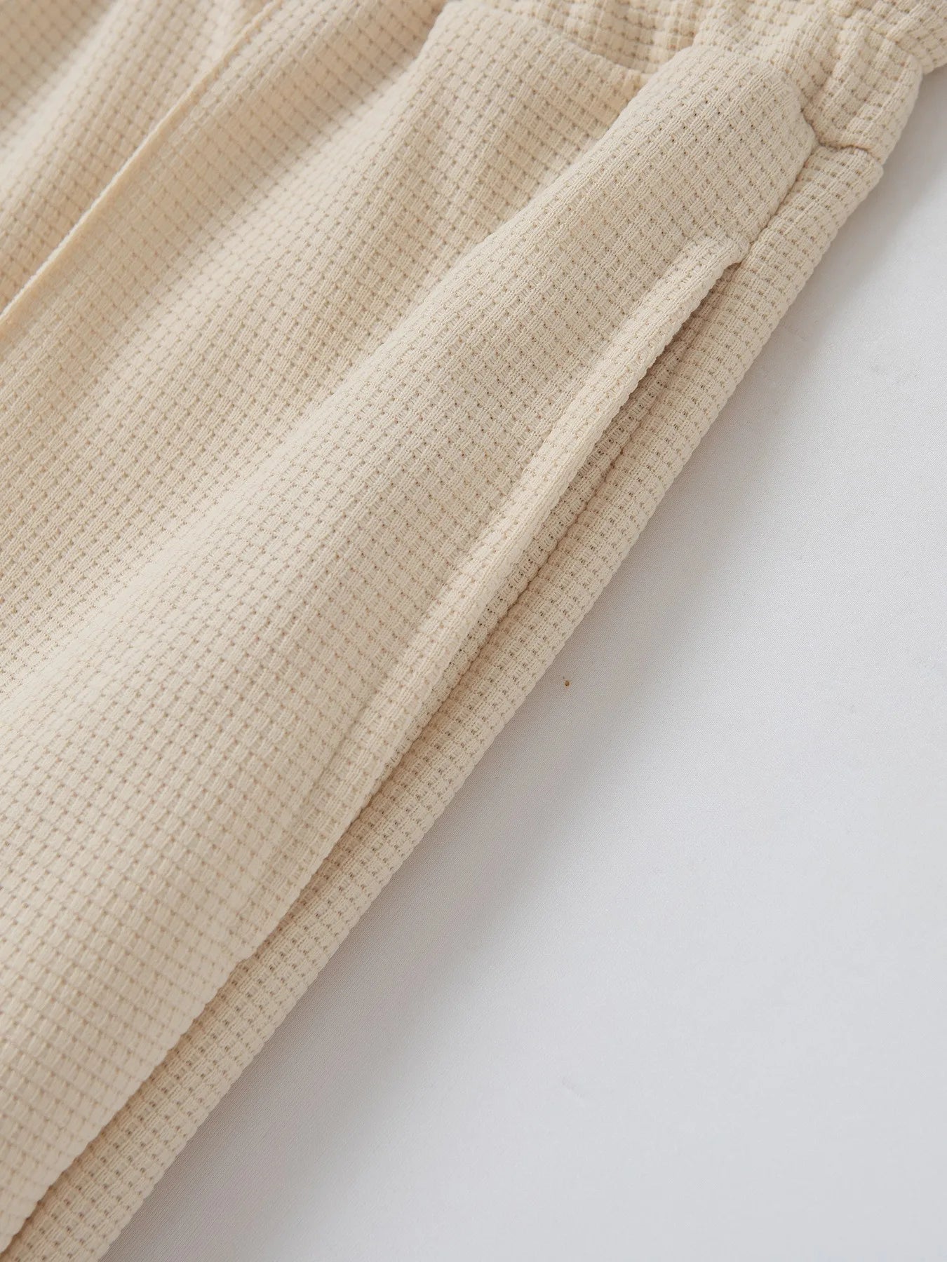 New 2025 Summer Waffle Men's top Casual short-sleeved polo Waffle collar Solid color everything pair with two pantsuits