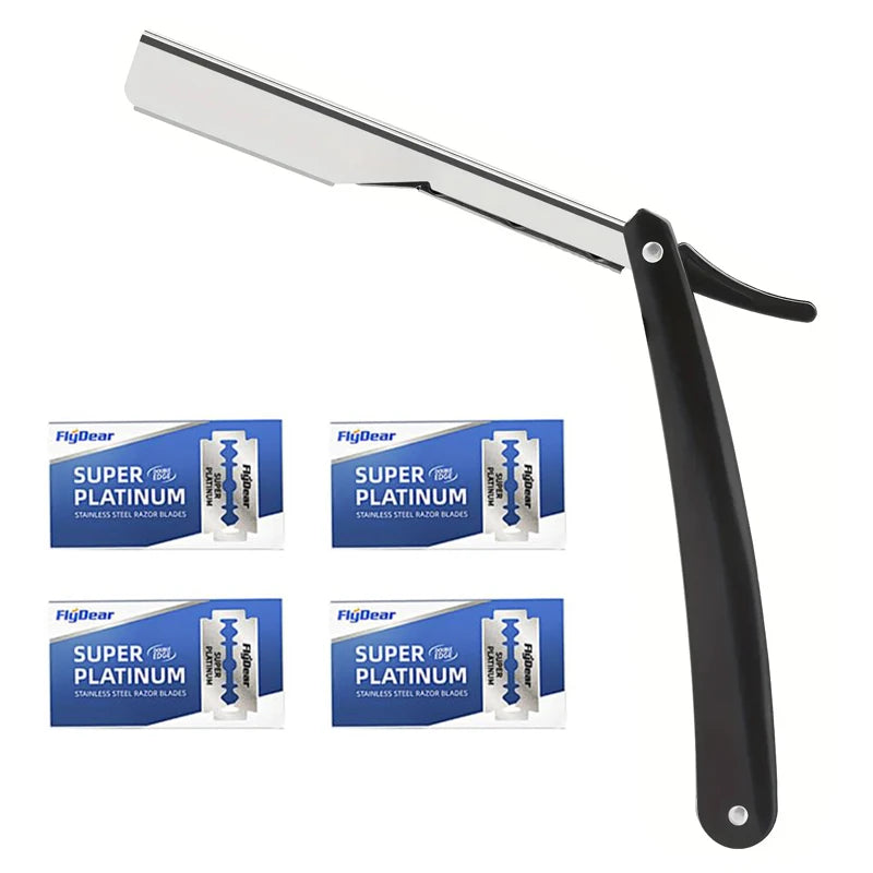 Manual Shaver for Men Barbershop Razor Stainless Steel Shank Is Easy To Use Safety Razor 1Pcs Shaving Razor with 10pcs Blades