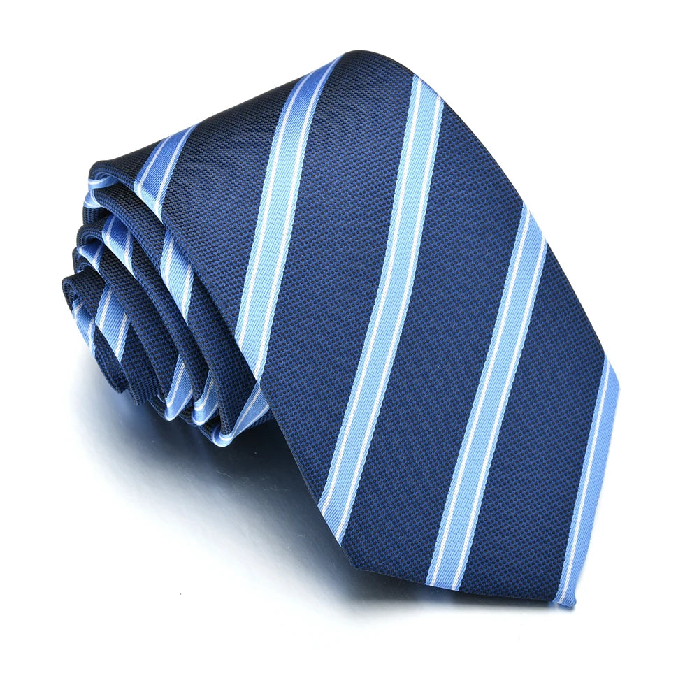 Tie for Men Slim Solid Color Shirt Necktie Polyester Narrow Cravat Royal Blue Black Red Stripe Party Formal Fashion Gift
