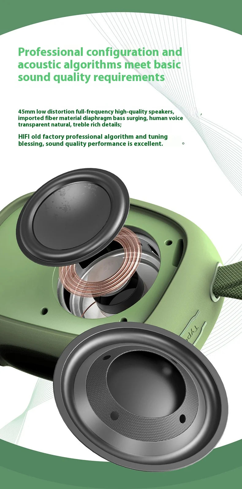 FiiO SnowSky Anywhere Protable Bluetooth Speaker IPX6 Waterproof 45mm Loudspeaker 1400mAh Mini Bluetooth Speaker Outdoor Hiking