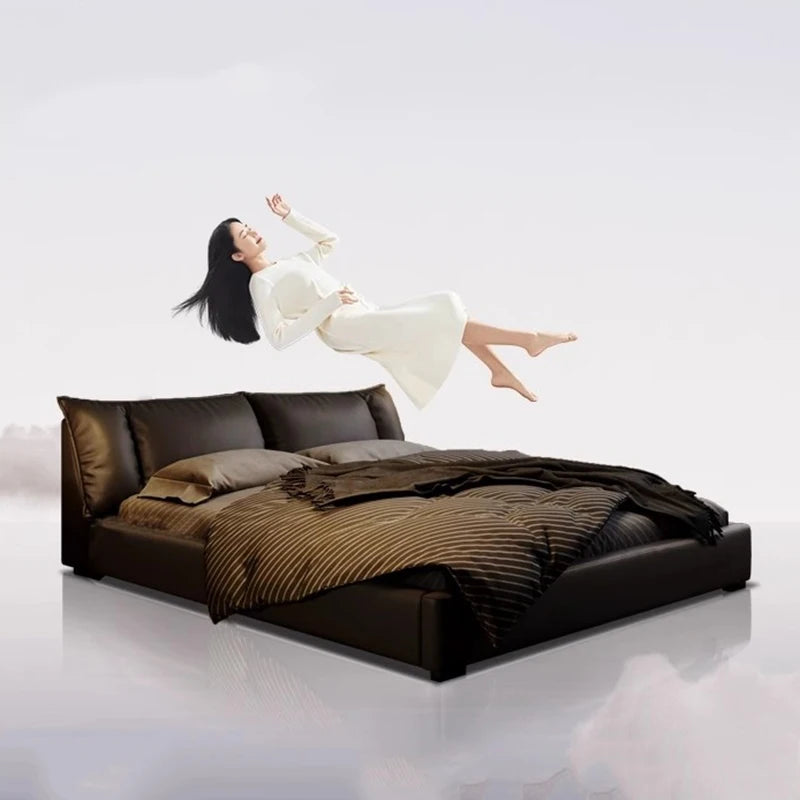 Luxury Modern Bed Sofa Frame Floor Sleeping Platform Bedroom Massage Bed Leather Safe Letto Matrimoniale Lounge Suite Furniture