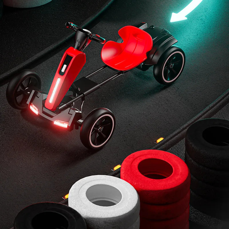 With Led Light And Music Kids Electric Kart, Four-wheel Can Ride On Remote-controlled Toy Car for Ages 1-3 To 6