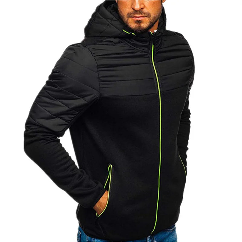 Men's Hoodies SpringAutumn Casual LongSleeve Zip Up Hoodie Men Sweatshirt Patchwork Hooded Sweatshirts Streetwear Hoody Cardigan