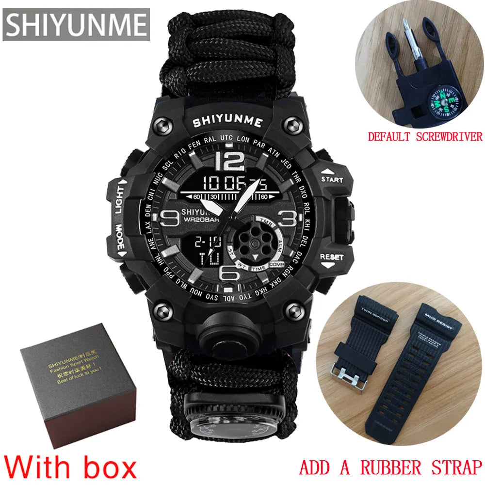 SHIYUNME G Style Military Sports Digital Watches Compass Outdoor Survival Multi-function Waterproof Mens Watch Relogio Masculino