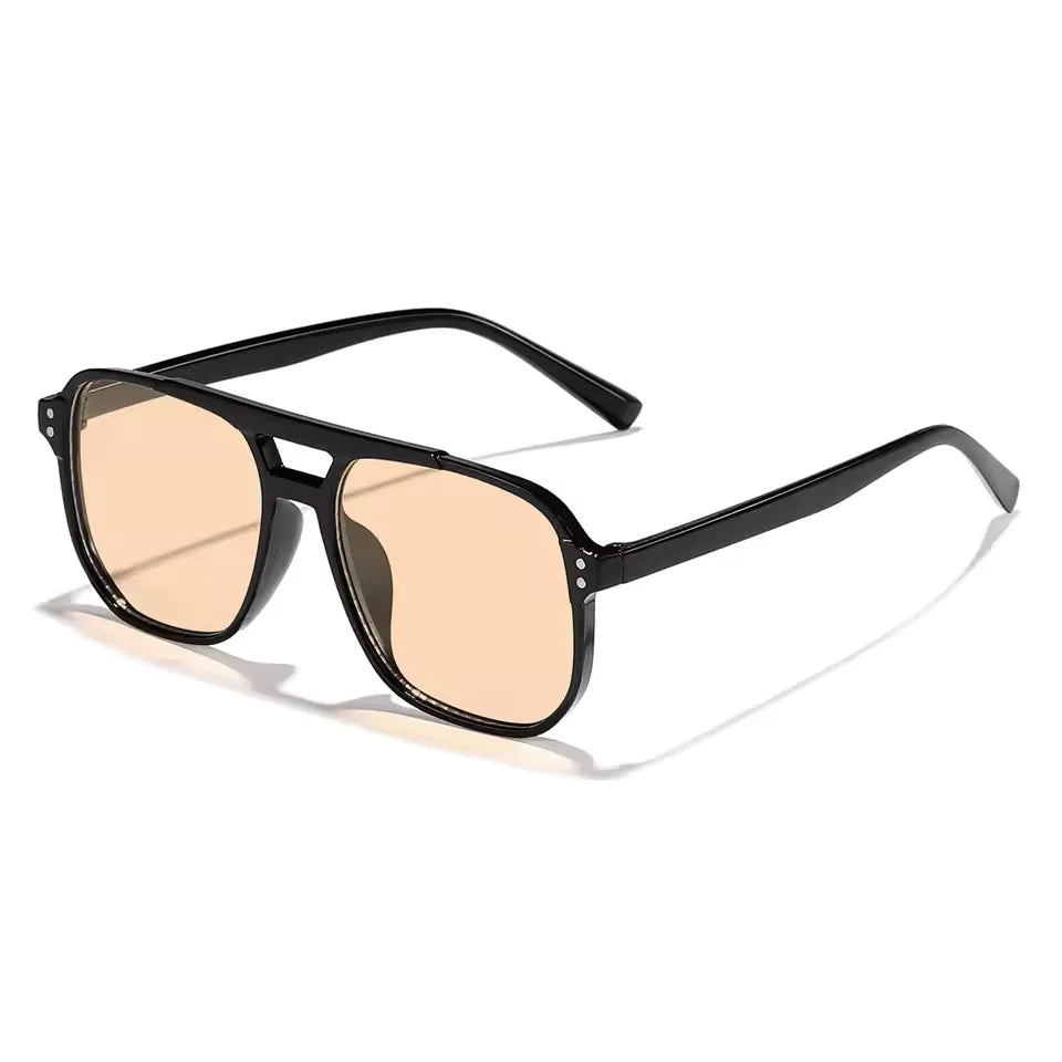 Vintage Men Women Big Sunglasses Men Square Shades Brand Designer Unisex Sun Glasses Black Lense Male Female Sunglasses UV400