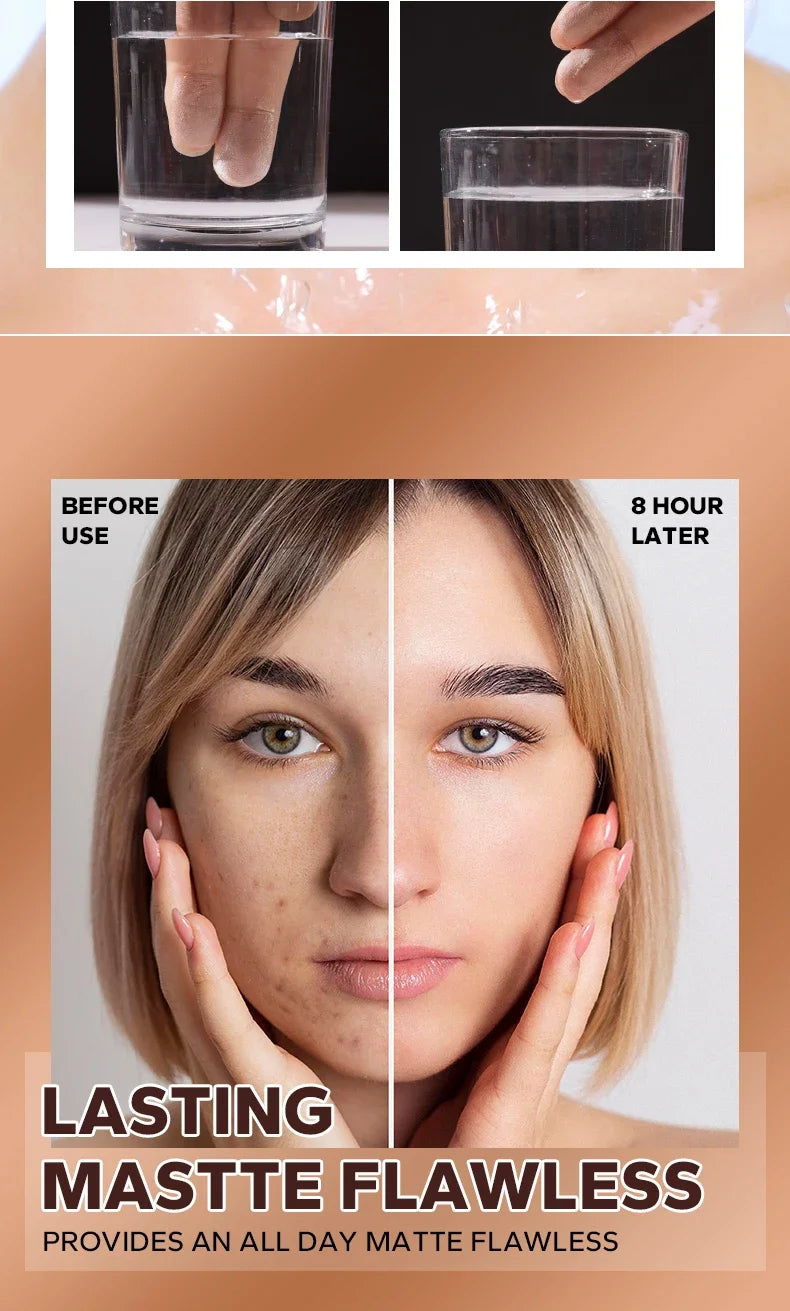 BEAUTY GLAZED Face Powder Oil Control Flawless Long Lasting Waterproof Lipstick Matte Setting Powder Face Makeup With Mirror