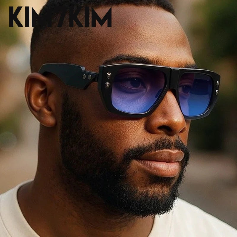 Steampunk Square Polarized Sunglasses Men Big 2025 Luxury Brand Punk UV400 Driving Sun Glasses Fashion Eyewear For Male Shades