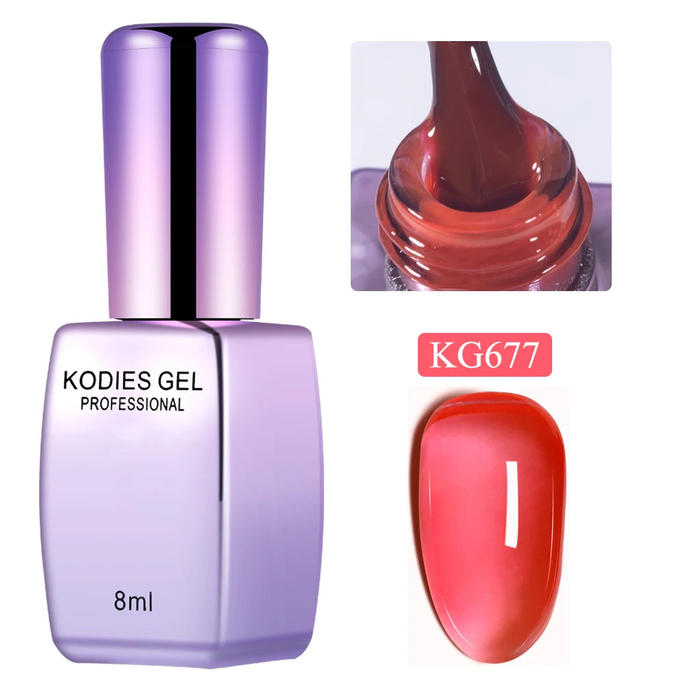 KODIES GEL New Gel Nail Polish 8ML Jelly Autumn Winter UV Semi Permanent Milky White Soft Nail Art Gels Varnish French Manicure