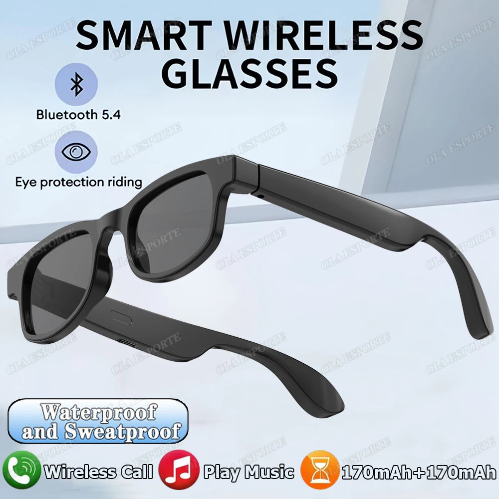 AI Smart Glasses Anti Blue Light Bluetooth 5.3 Wireless Call Music Playback Voice Assistant Amart Glasses Waterproof Sunglasses