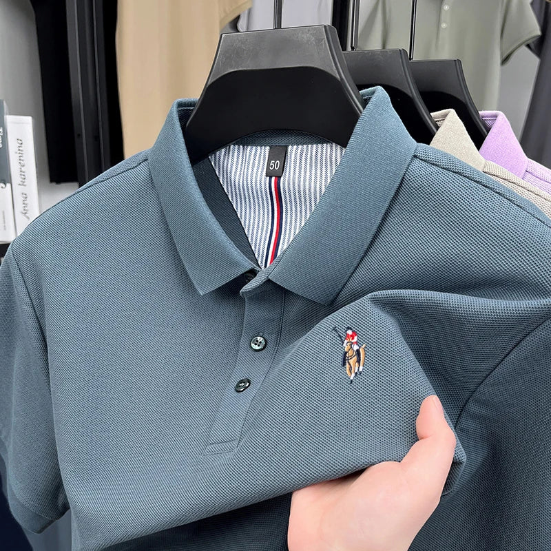 High end brand 100% cotton short sleeve polo shirt luxury pony embroidery men's summer comfort fashion designer new Paul T-shirt