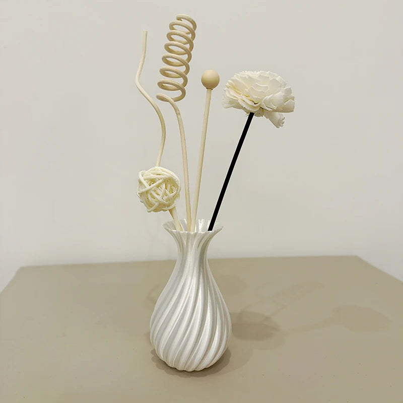 New Modern Style 3D Printed Flower Vase Swirl Pattern Aesthetic Floral Display for Living Room Desktop Decor