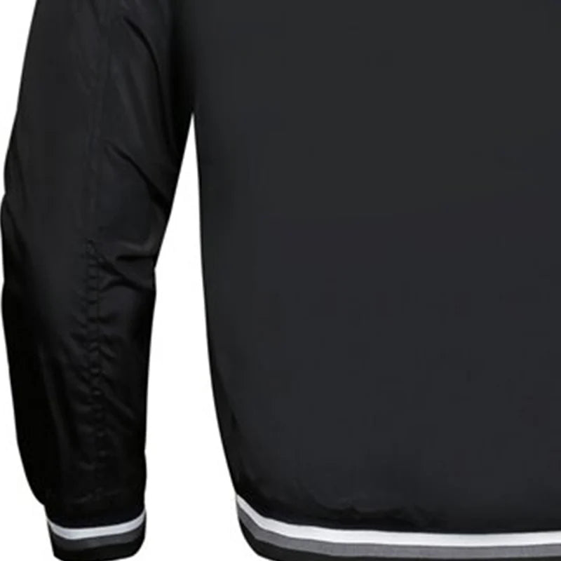 Men's casual sports spring and fall zipper baseball side seam pocket casual jackets without hooded daily