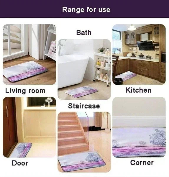 Spring & Summer Flowers Entrance Doormat Non-Slip 100% Polyester Carpet for Living Room Home Decor Soft Mat Indoor & Outdoor Rug