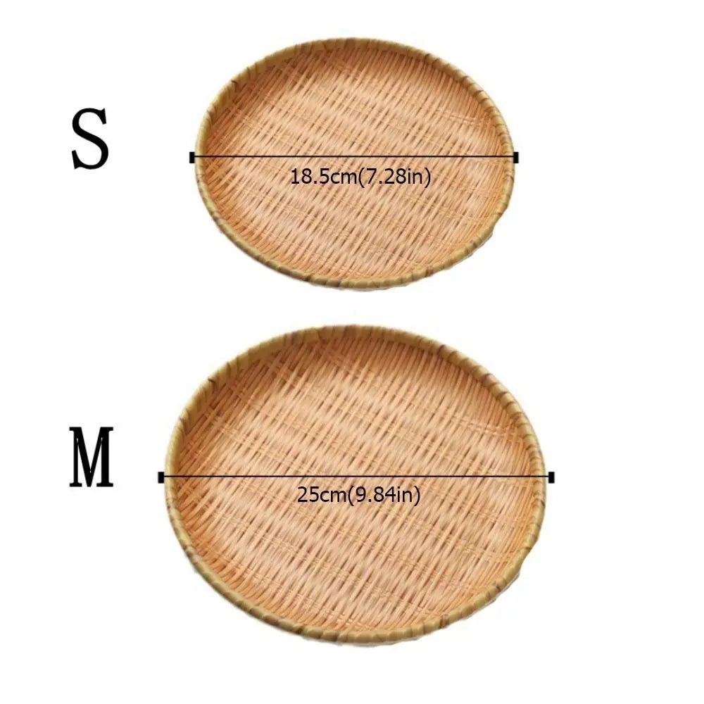 Creative Traditional Imitation Weaving Dinner Plate Round Classic Bread Dessert Plate Convenient Durable Snack Plate Living Room
