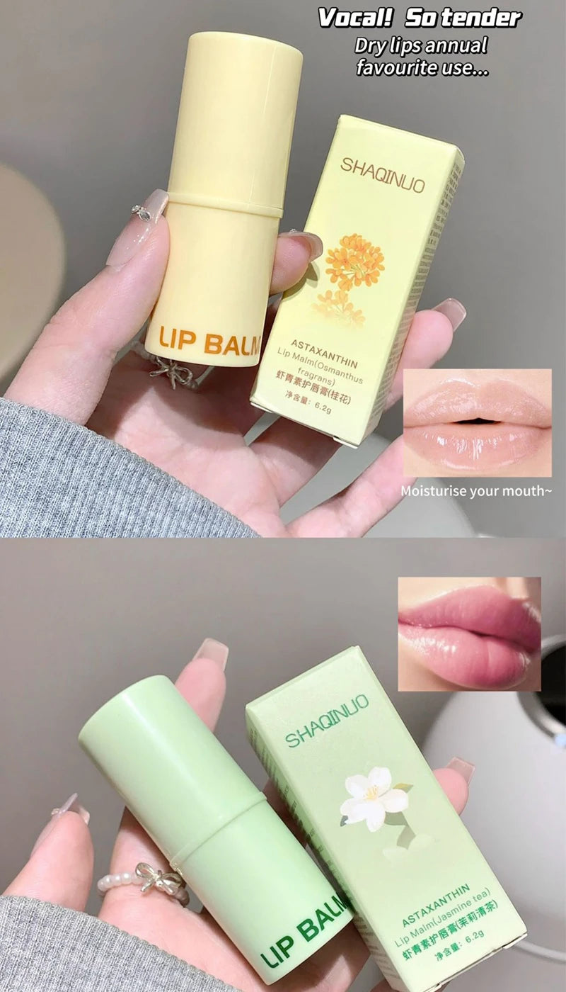 SHAQINUO Astaxanthin Lip Balm - Deep Moisturizing, Reduces Lip Lines, Fruity Fragrance, Say Goodbye to Chapped Lips