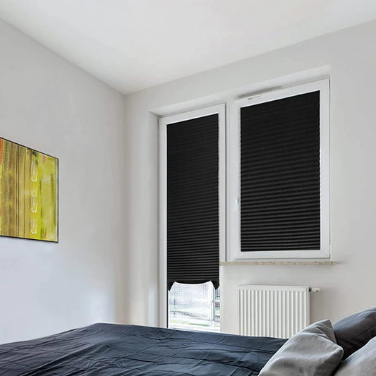 Shading Curtain Portable Roller Blinds Blackout Curtain Self-Adhesive Fully Blackout Curtains Black Cloth Home Office Decoration