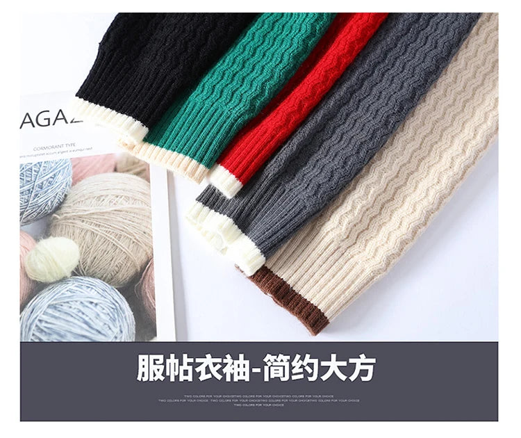 2024 Autumn Men's wool pullovers Men's Solid color high collar Sweater  mens thicken Warm Men Knitted Sweater full size M-4XL