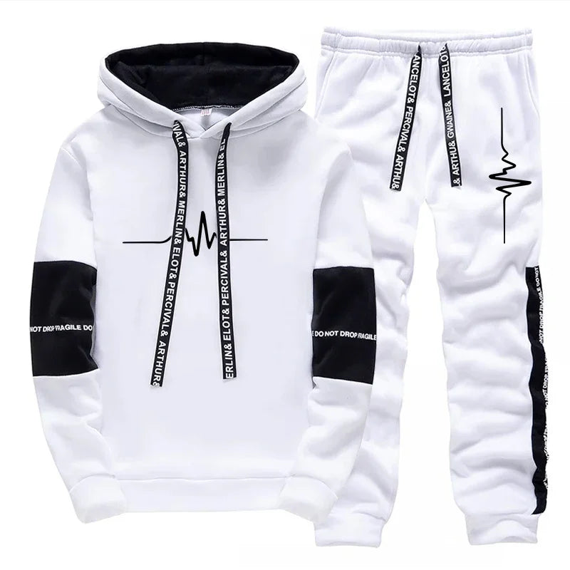 Hooded Casual Men's Tracksuit 2026 Spring Hot Sales Outdoor Daily Sports Single Sweatshirts And Sweatpants Comfort Print Quality